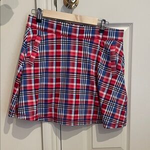 Plaid Red and Blue Women's Skort
